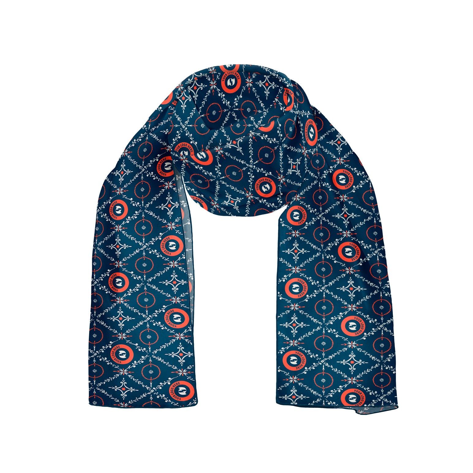 Argyle Floral 54 x 12 Rectangle Chiffon Logo Scarf - Knotty Tie Co.