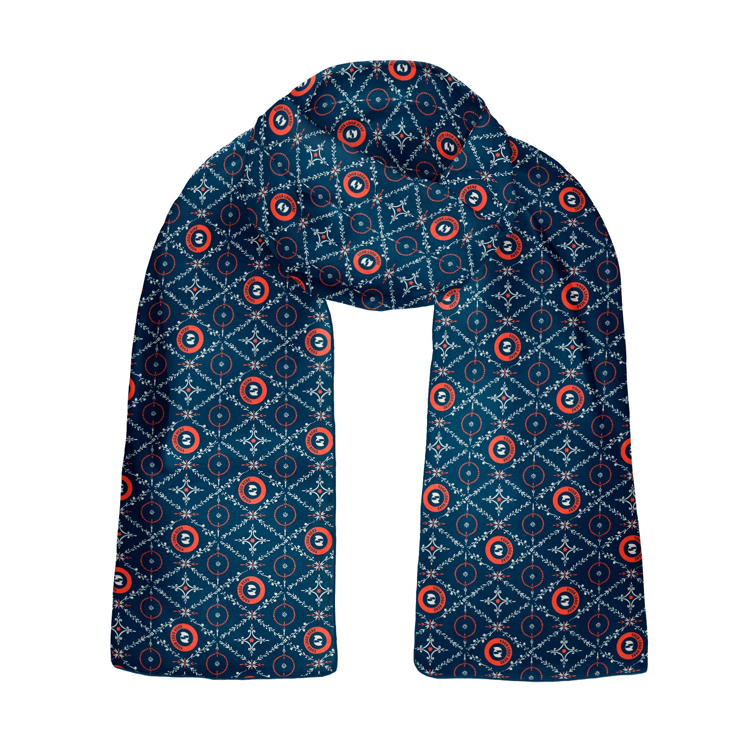 Argyle Floral 60 x 18 Rectangle Chiffon Logo Scarf - Knotty Tie Co.