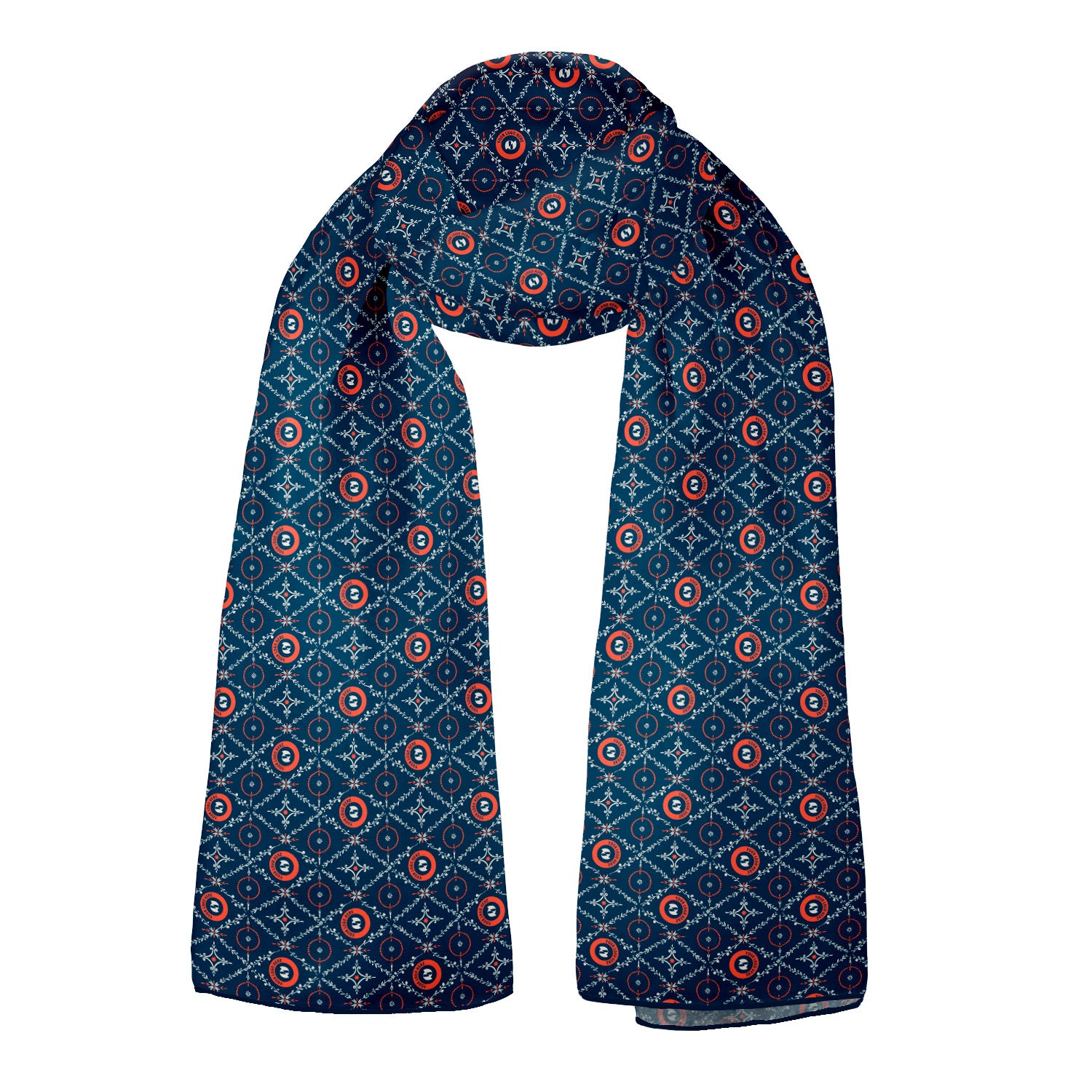 Argyle Floral 72 x 24 Rectangle Chiffon Logo Scarf - Knotty Tie Co.