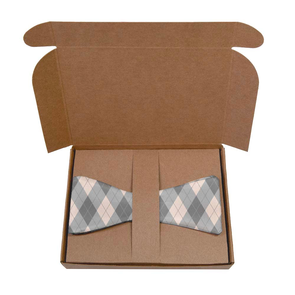 Argyle Plaid Bow Tie- Kraft Gift Box Packaging - Knotty Tie Co.