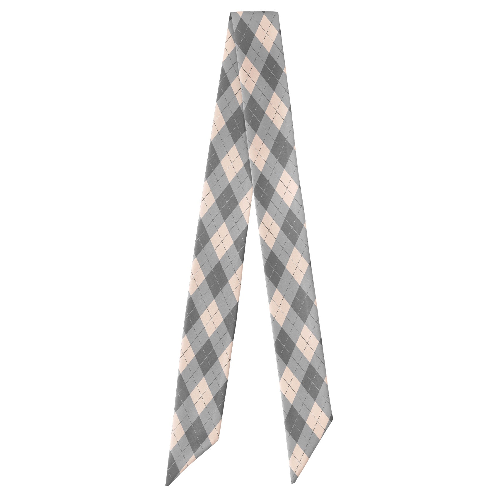 Argyle Plaid Hair Scarf - Full View of Hair Scarf - Knotty Tie Co.