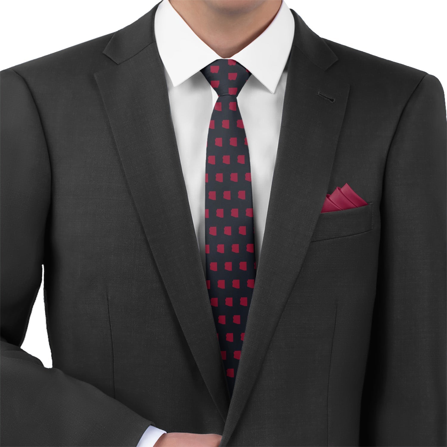 Arizona State Outline Necktie - Matching Pocket Square - Knotty Tie Co.