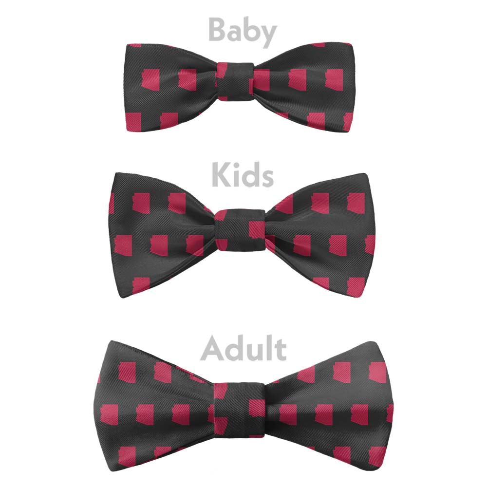 Arizona State Outline Bow Tie - Bow Sizes - Knotty Tie Co.