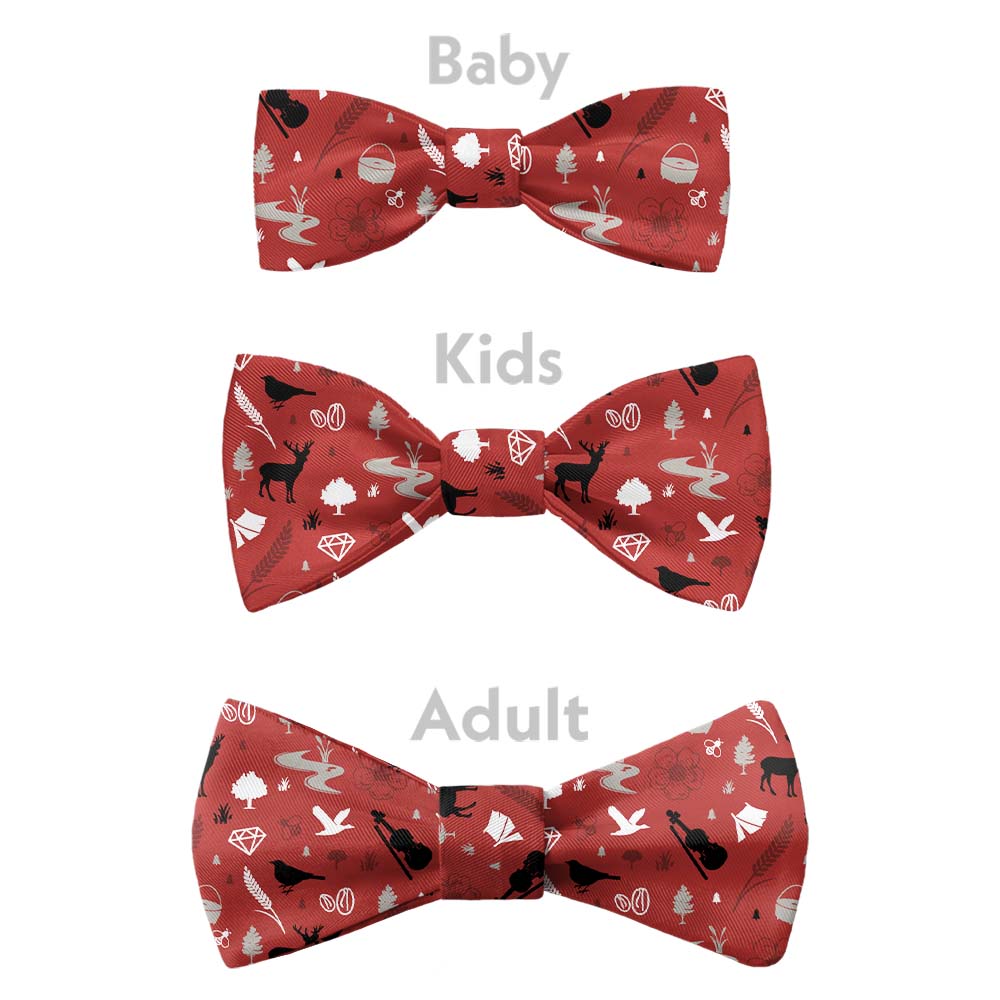 Arkansas State Heritage Bow Tie - Bow Sizes - Knotty Tie Co.