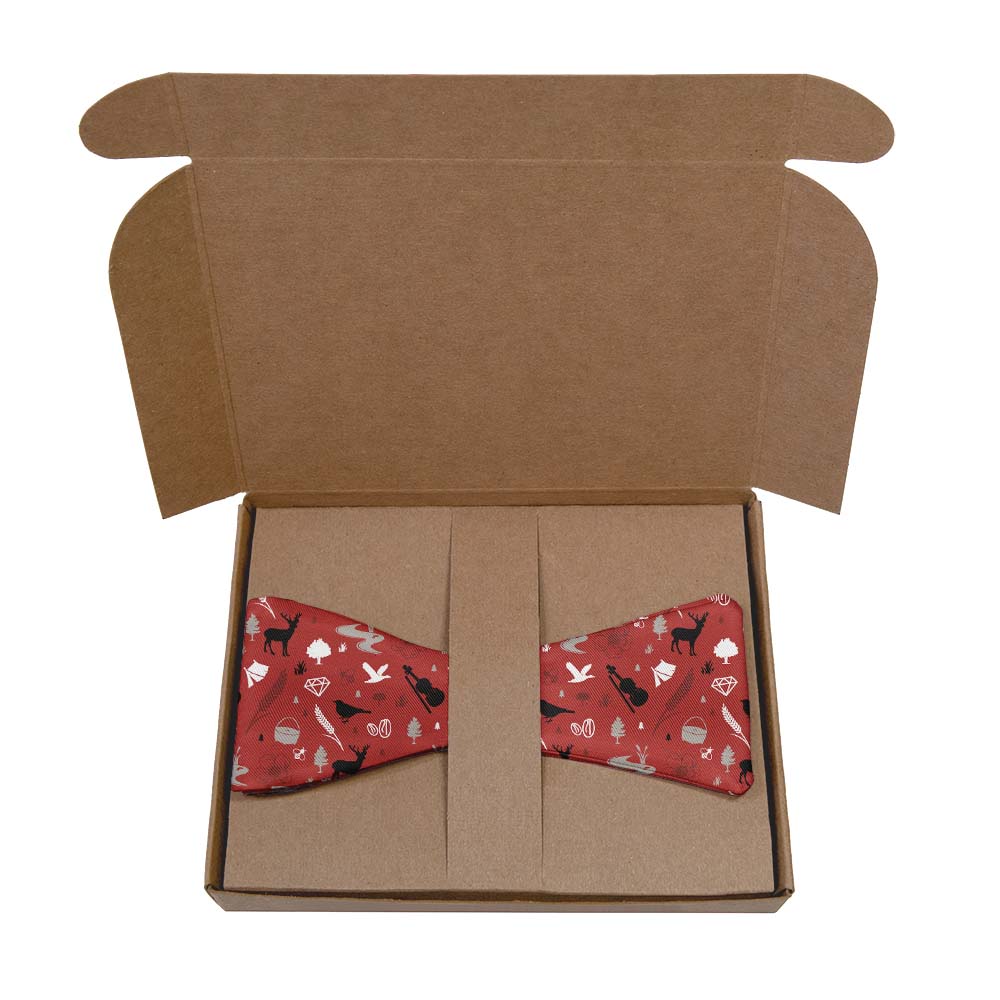 Arkansas State Heritage Bow Tie- Kraft Gift Box Packaging - Knotty Tie Co.