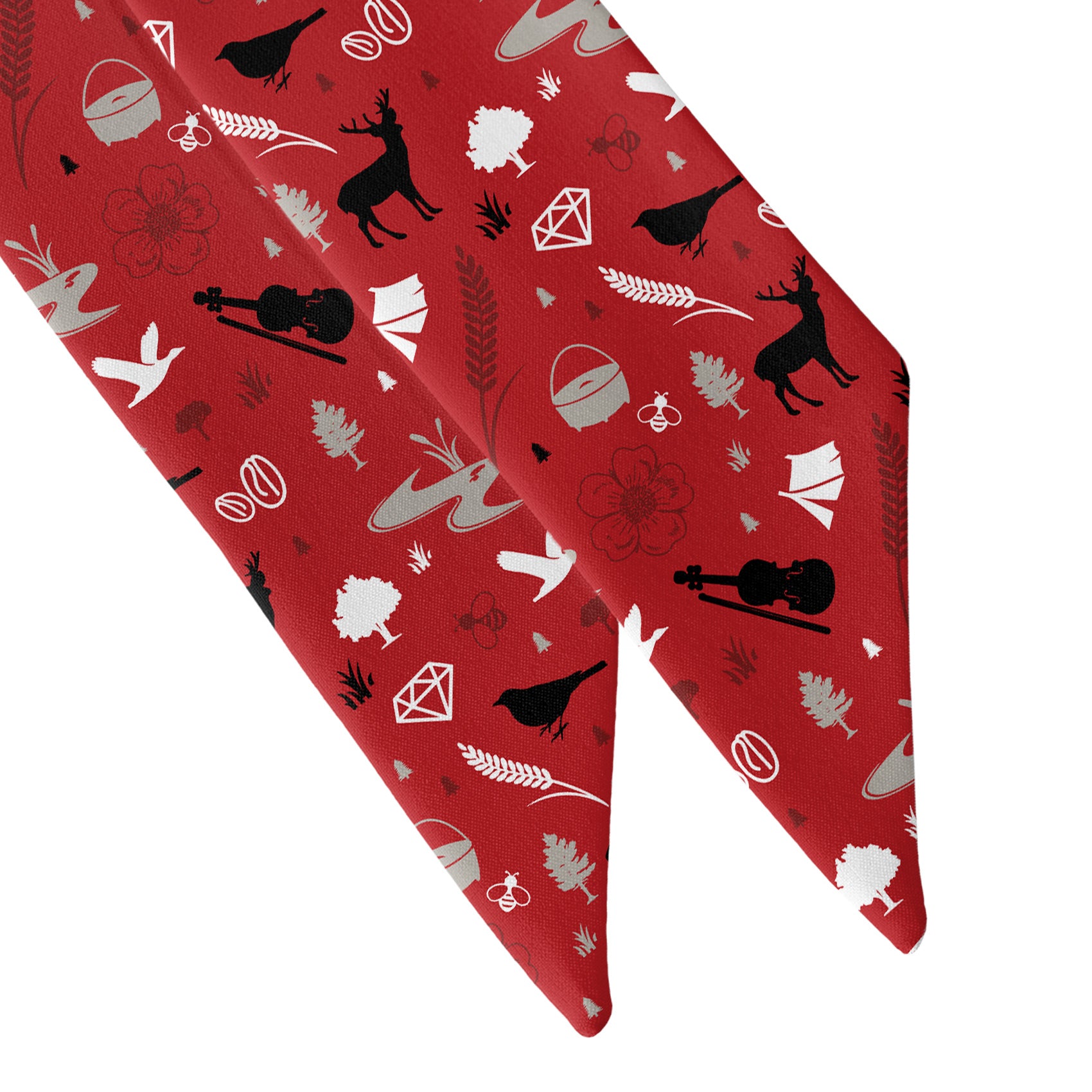 Arkansas State Heritage Hair Scarf - Scarf Tapered Ends - Knotty Tie Co.