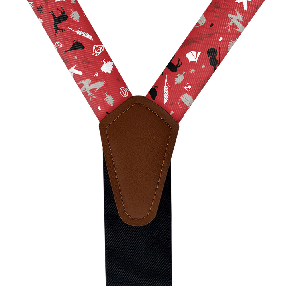 Arkansas State Heritage Suspenders - Vegan Leather Y-Back - Knotty Tie Co.