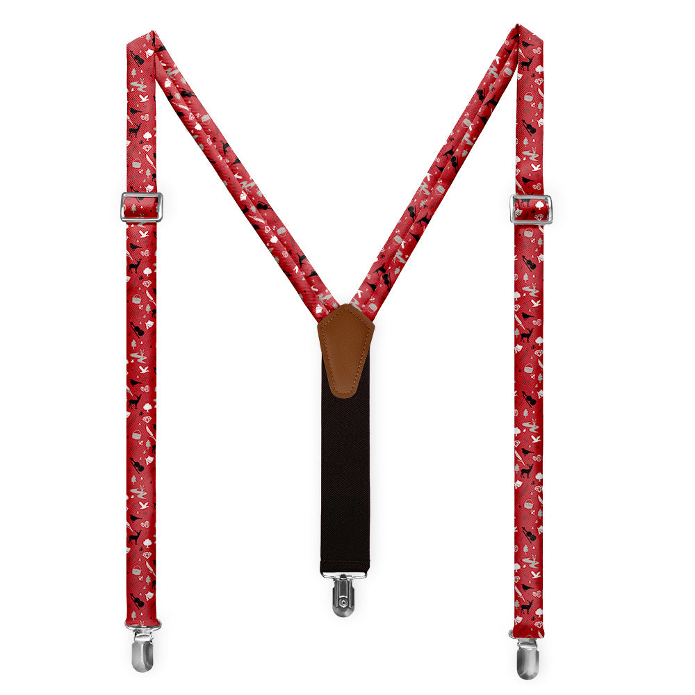 Arkansas State Heritage Suspenders - Full Front View - Knotty Tie Co.