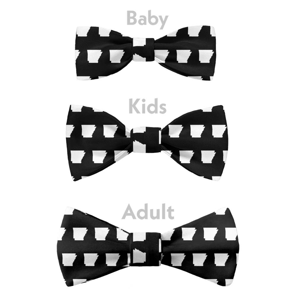 Arkansas State Outline Bow Tie - Bow Sizes - Knotty Tie Co.