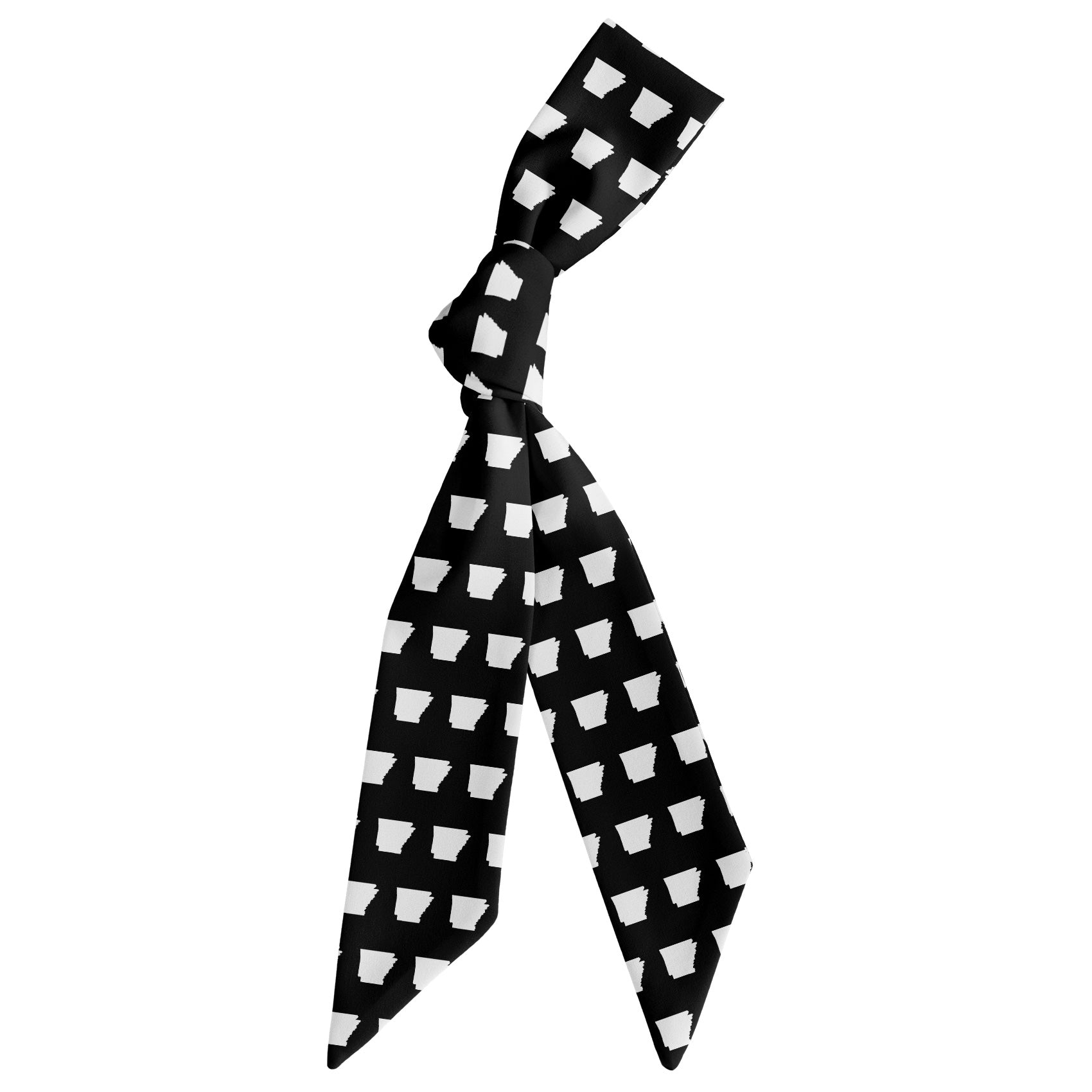 Arkansas State Outline Hair Scarf - Scarf Tied Into Knot - Knotty Tie Co.