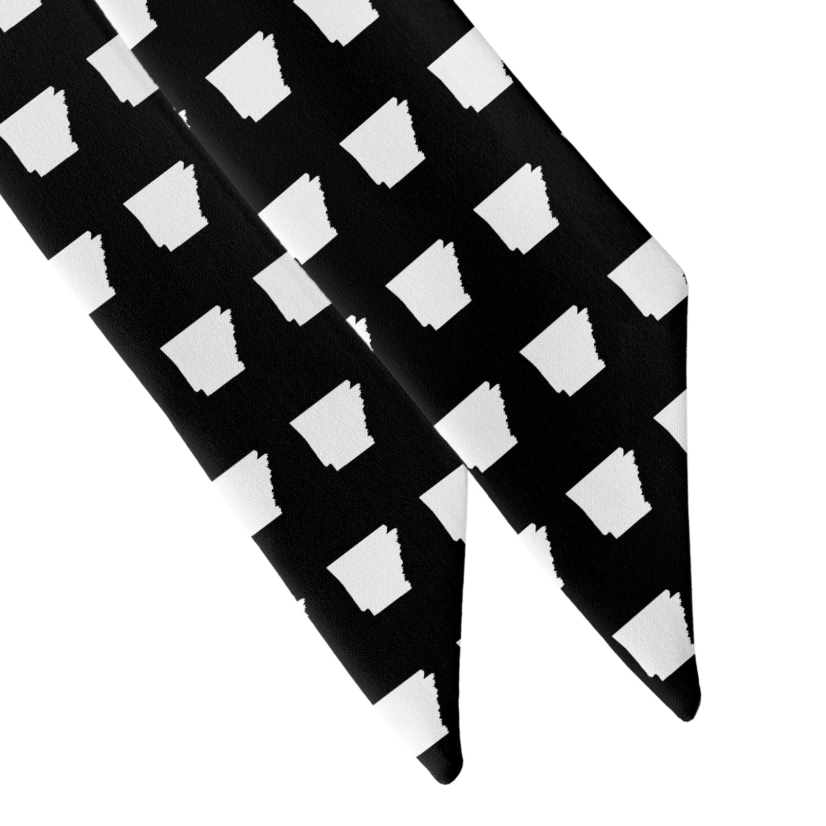 Arkansas State Outline Hair Scarf - Scarf Tapered Ends - Knotty Tie Co.