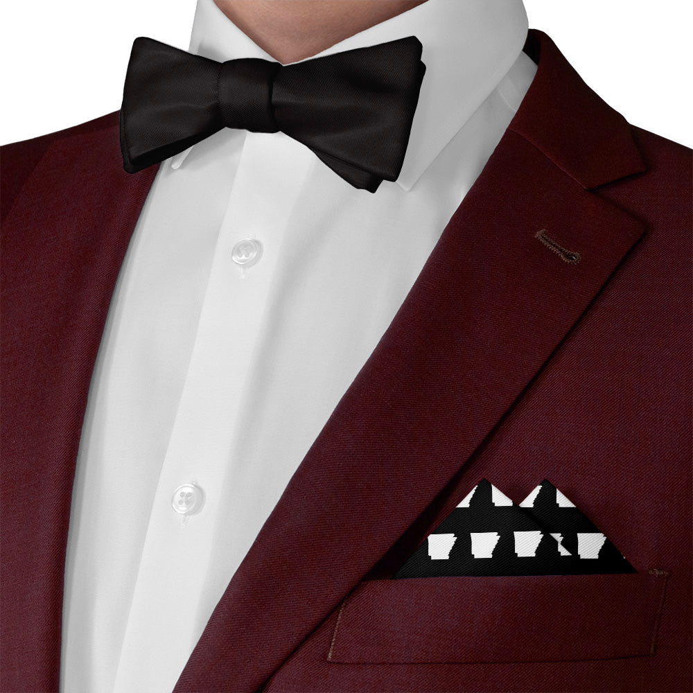 Arkansas State Outline Pocket Square - Matching Bow Tie - Knotty Tie Co.