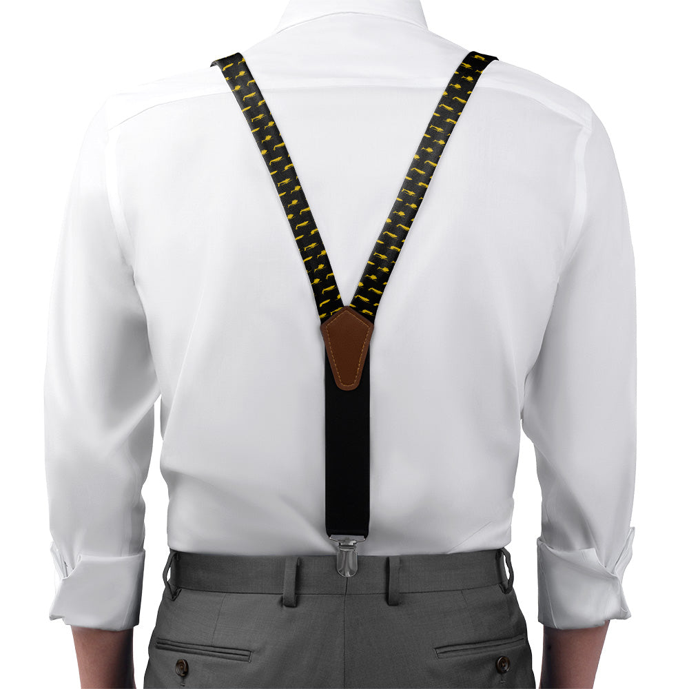 Army Aviation Suspenders - On Model Front View - Knotty Tie Co.