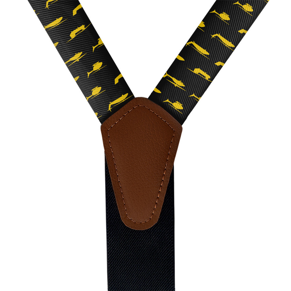 Army Aviation Suspenders - Vegan Leather Y-Back - Knotty Tie Co.