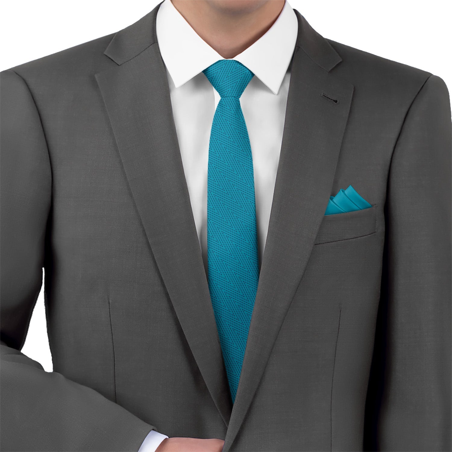 Arrowwood Geometric Necktie - Matching Pocket Square - Knotty Tie Co.