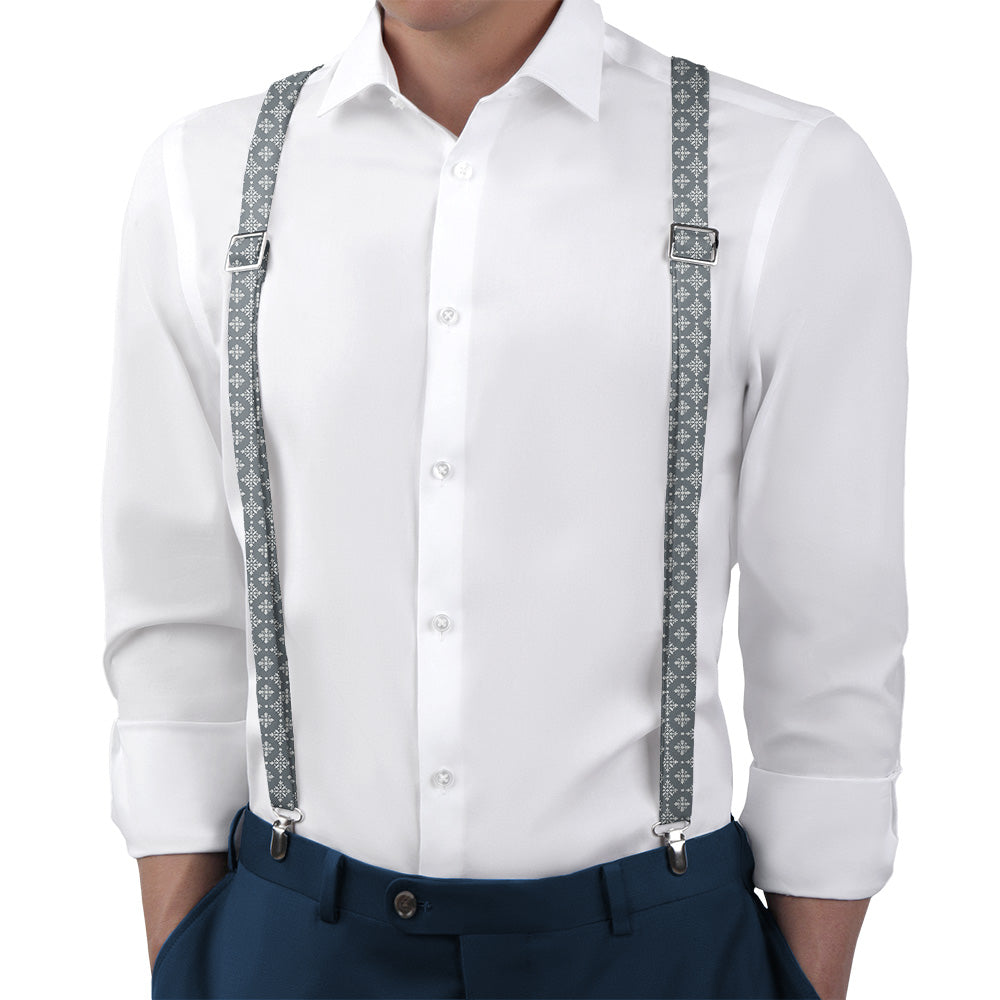 Artisan Medallion Suspenders - On Model Back View - Knotty Tie Co.