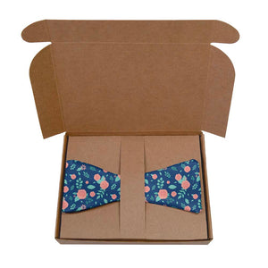Asta Floral Bow Tie- Kraft Gift Box Packaging - Knotty Tie Co.