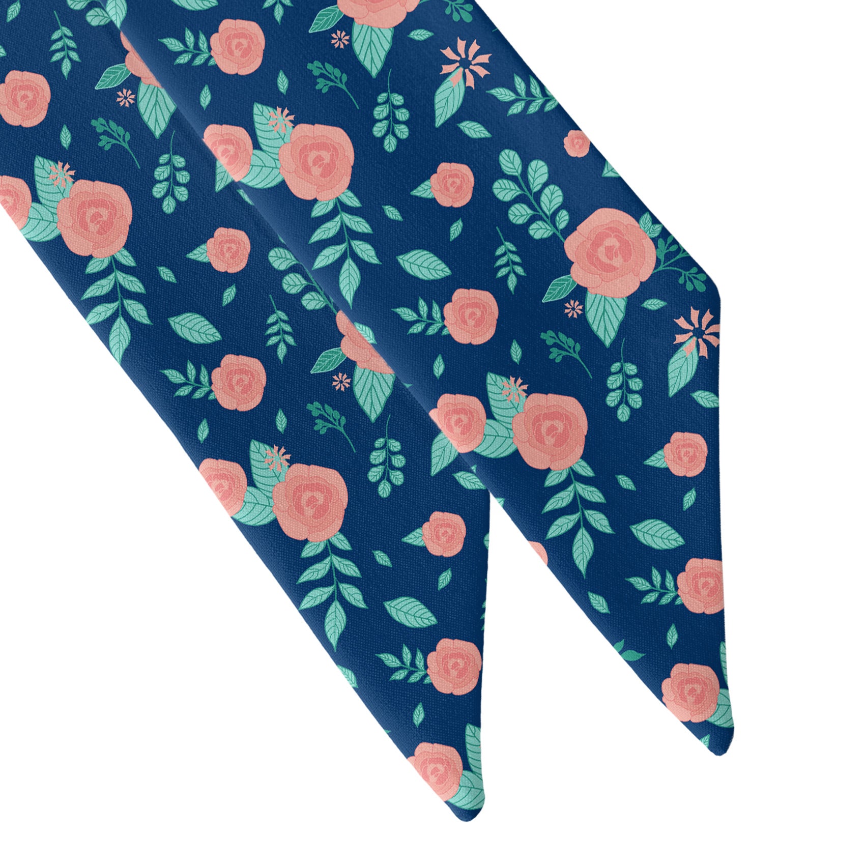 Asta Floral Hair Scarf - Scarf Tapered Ends - Knotty Tie Co.