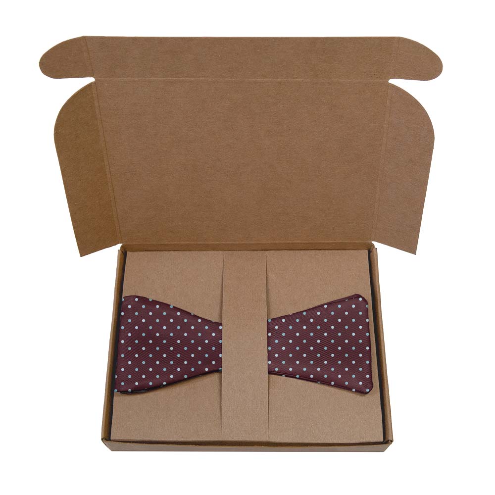 Aurora Dots Bow Tie- Kraft Gift Box Packaging - Knotty Tie Co.