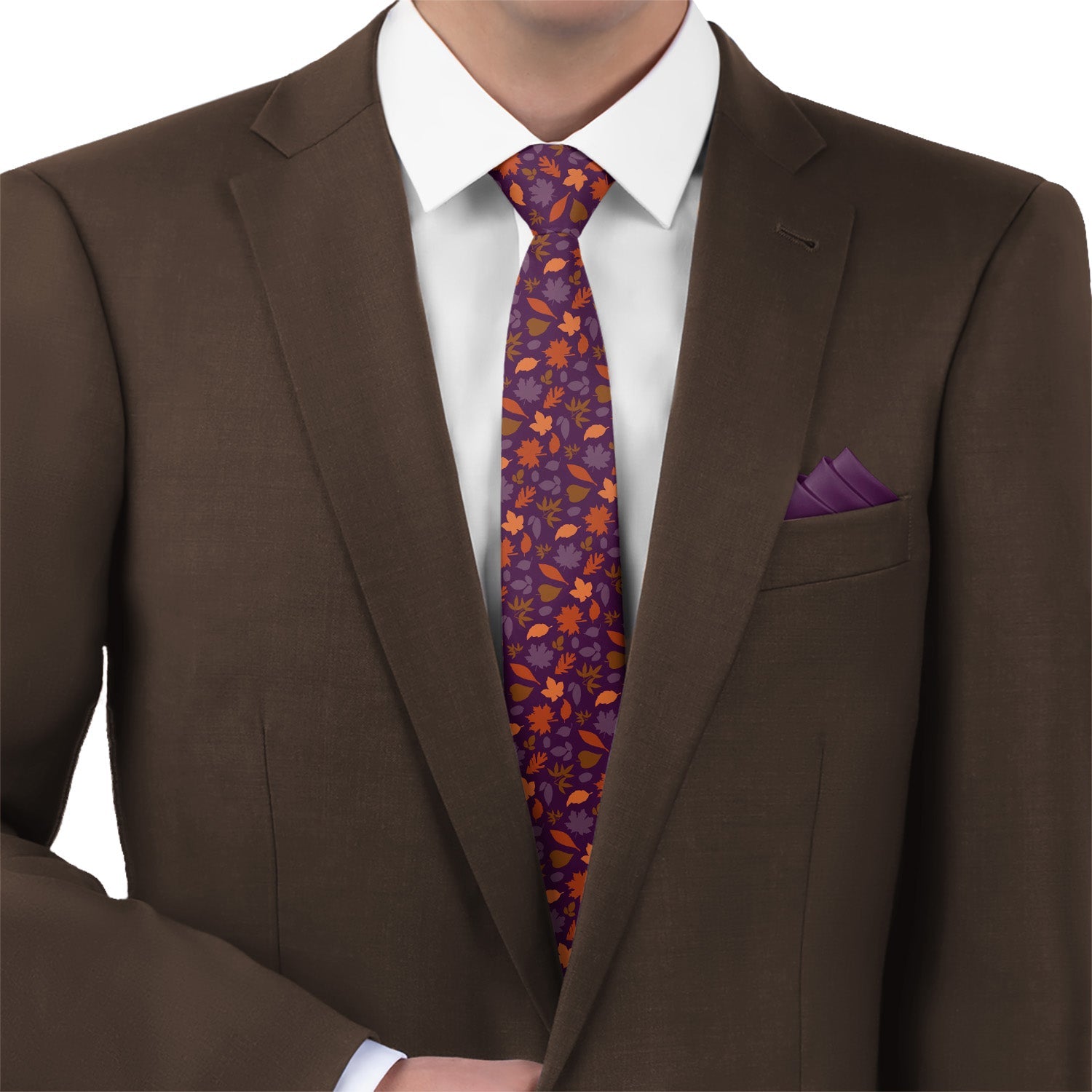 Autumn Leaves Necktie - Matching Pocket Square - Knotty Tie Co.