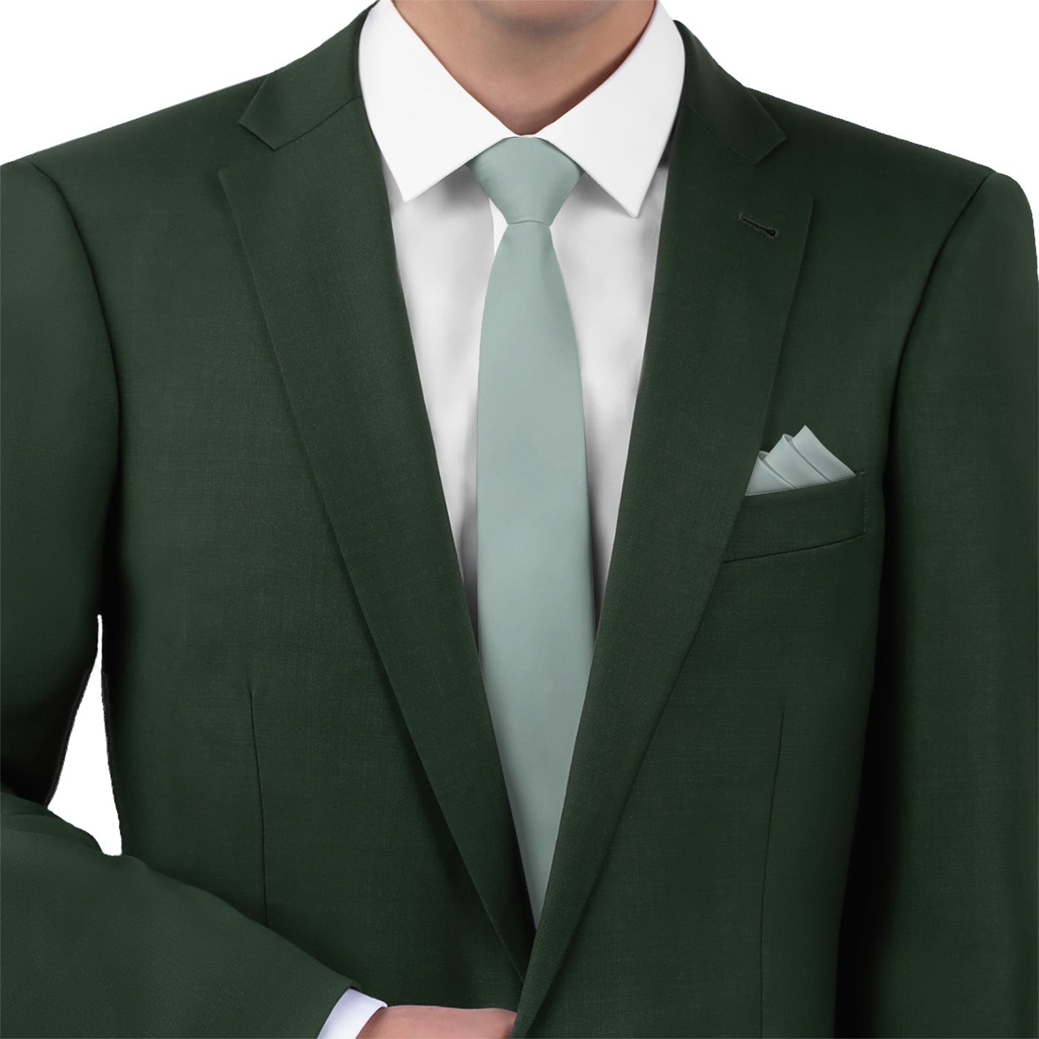 Azazie Agave Necktie - Matching Pocket Square - Knotty Tie Co.