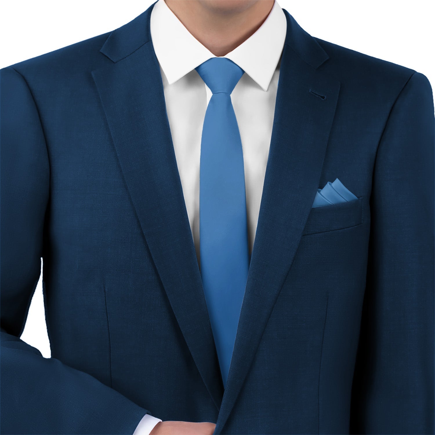 Azazie Blue Jay Necktie - Matching Pocket Square - Knotty Tie Co.