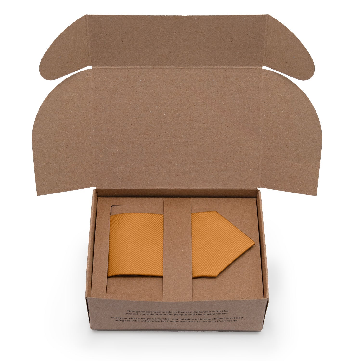 Azazie Butterscotch Necktie - Packaging - Knotty Tie Co.