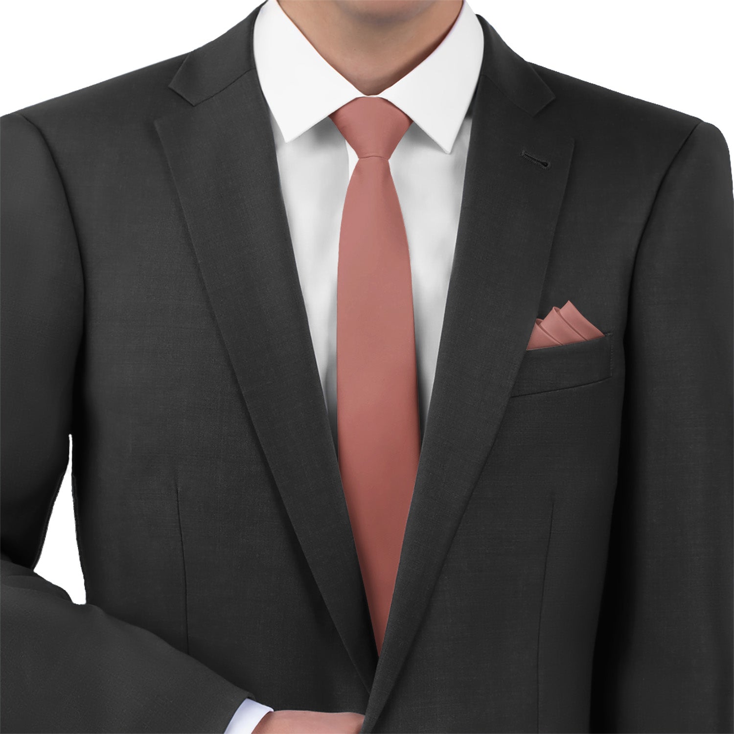Azazie Cedar Rose Necktie - Matching Pocket Square - Knotty Tie Co.