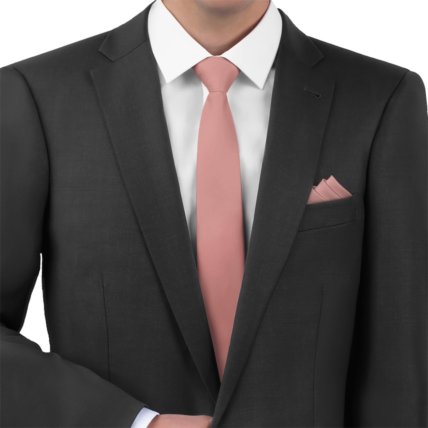 Azazie Champagne Rose Necktie - Matching Pocket Square - Knotty Tie Co.