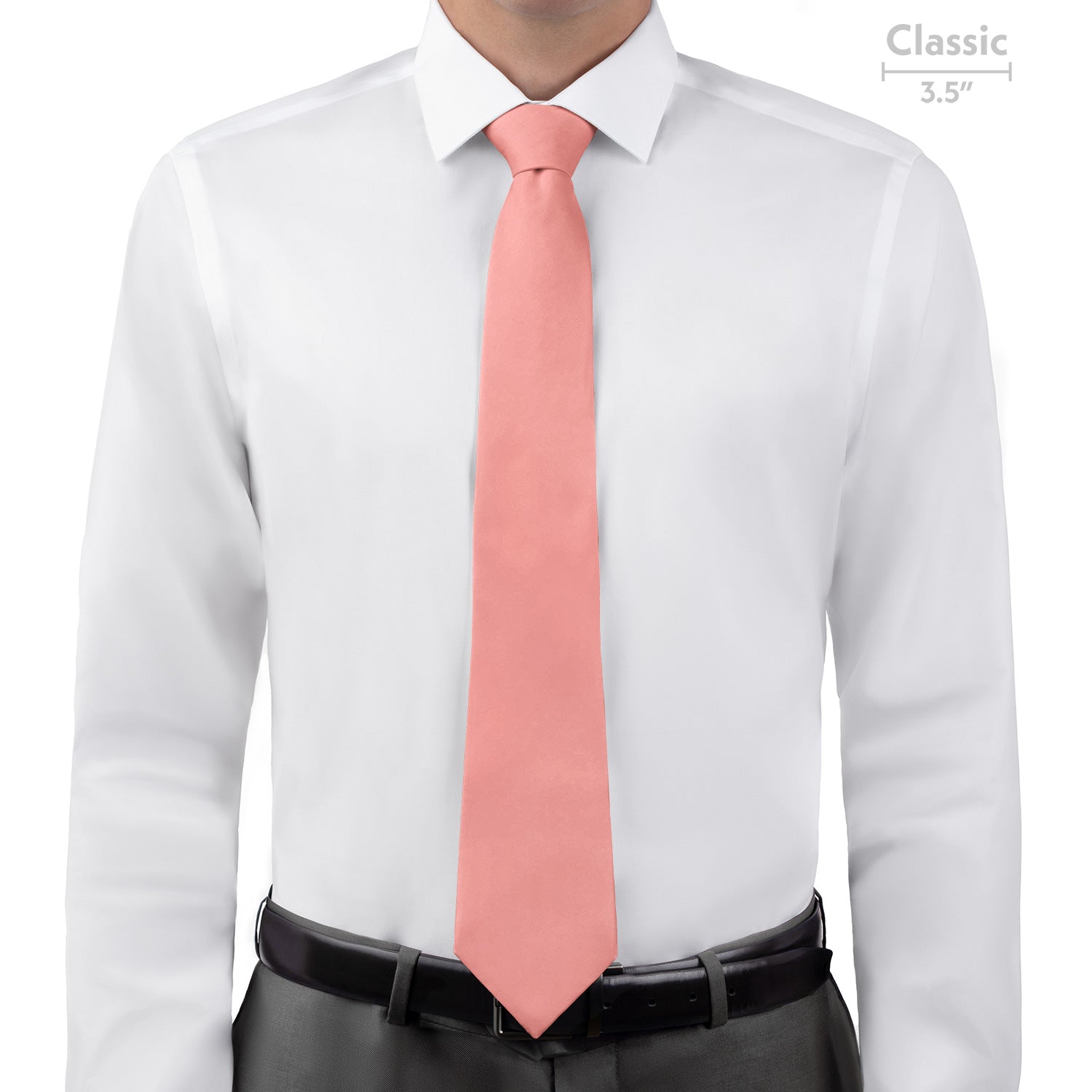 Azazie Coral Necktie Skinny Knotty Classic Widths