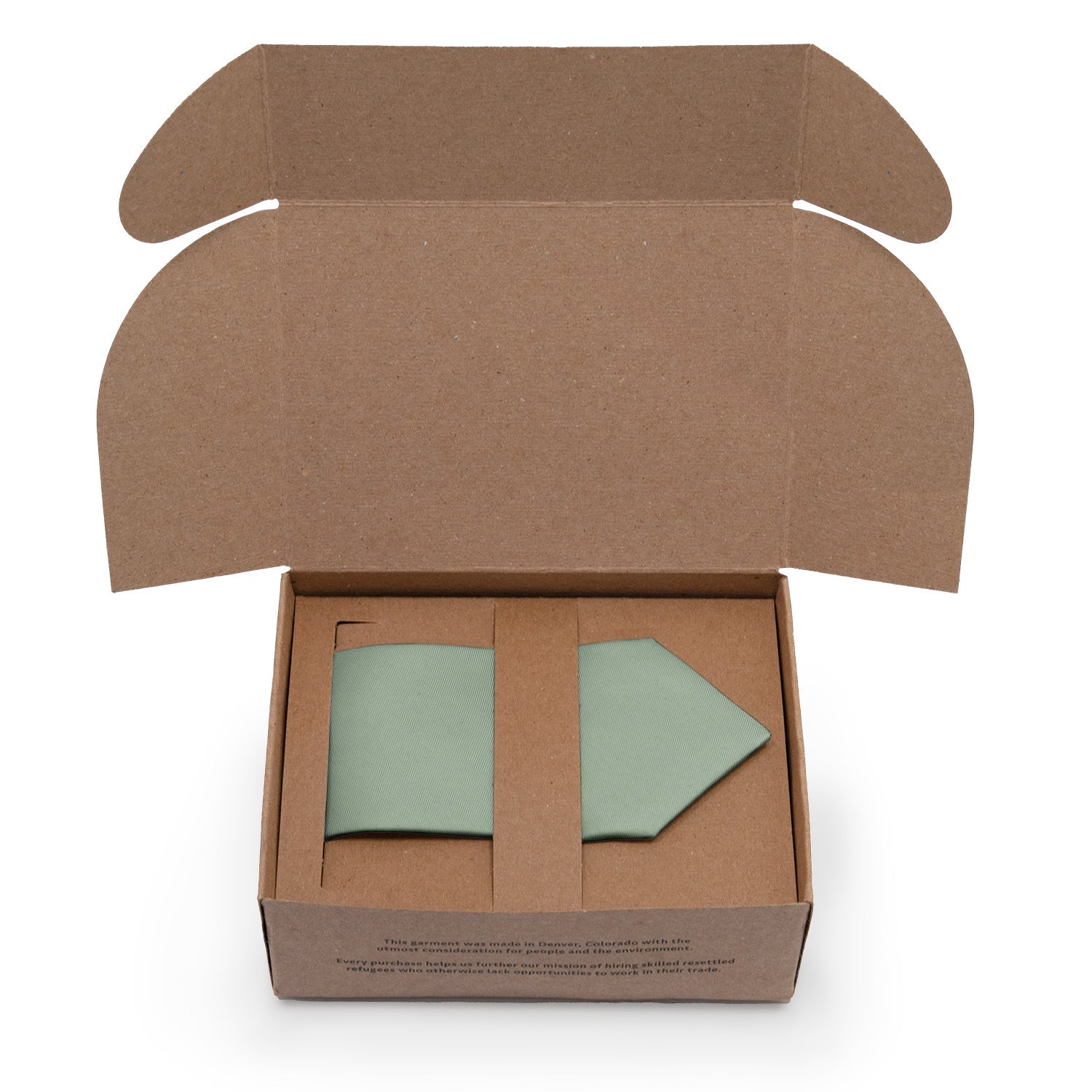 Azazie Dusty Sage Necktie - Packaging - Knotty Tie Co.