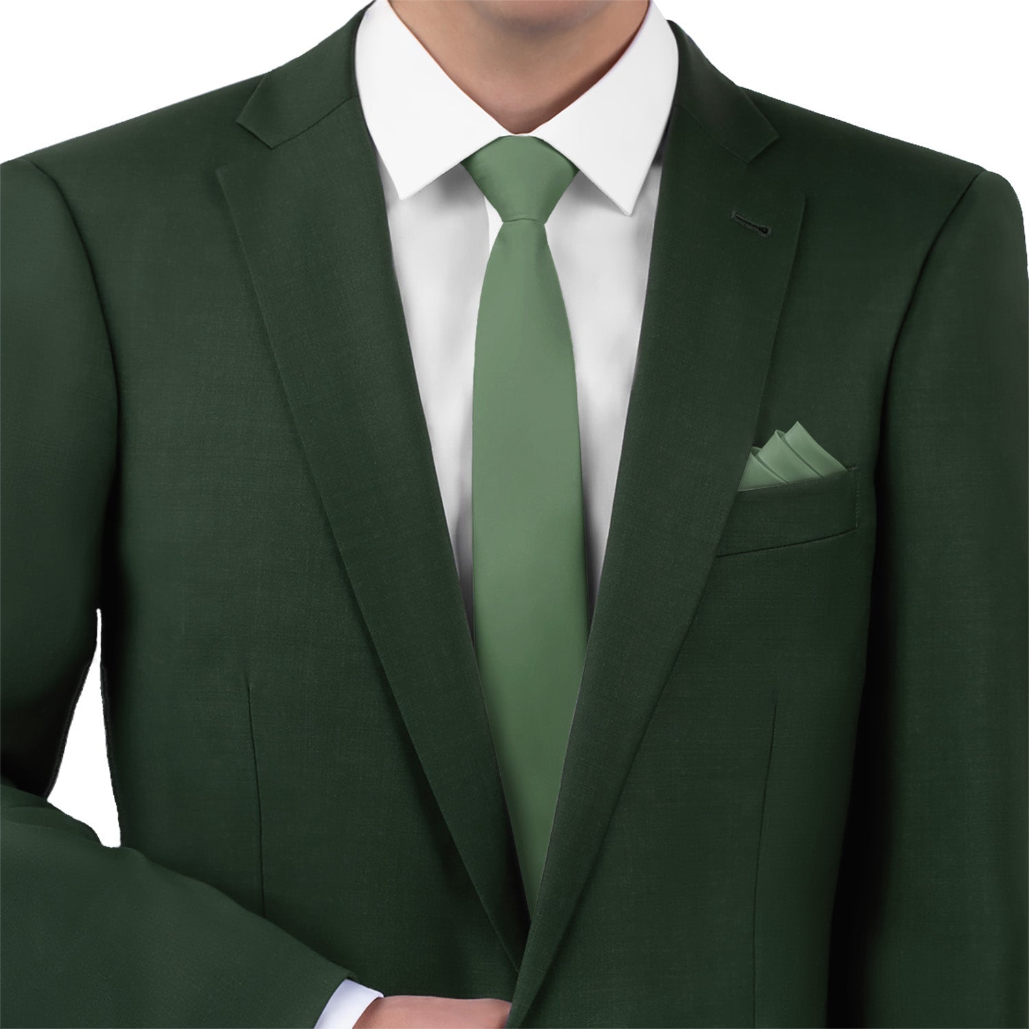 Azazie Eucalyptus Necktie - Matching Pocket Square - Knotty Tie Co.