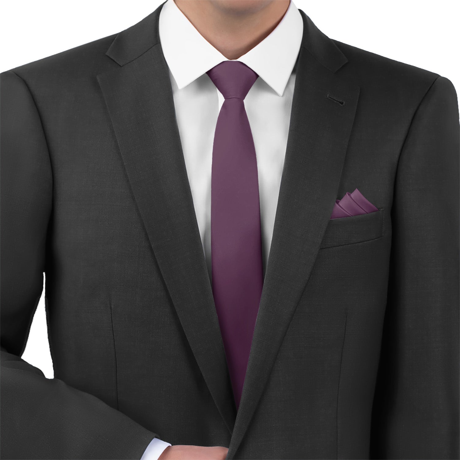 Azazie Grape Necktie - Matching Pocket Square - Knotty Tie Co.