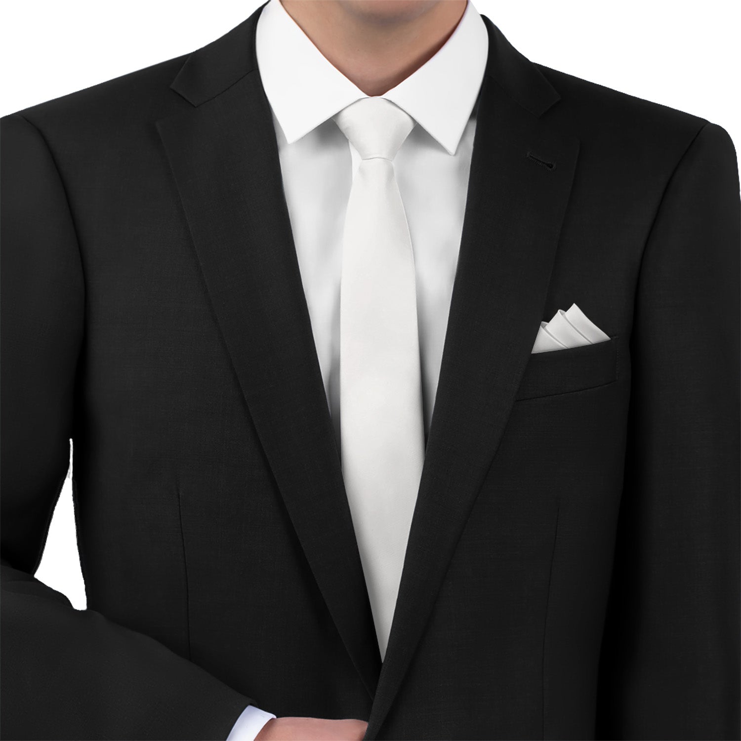 Azazie Ivory Necktie - Matching Pocket Square - Knotty Tie Co.