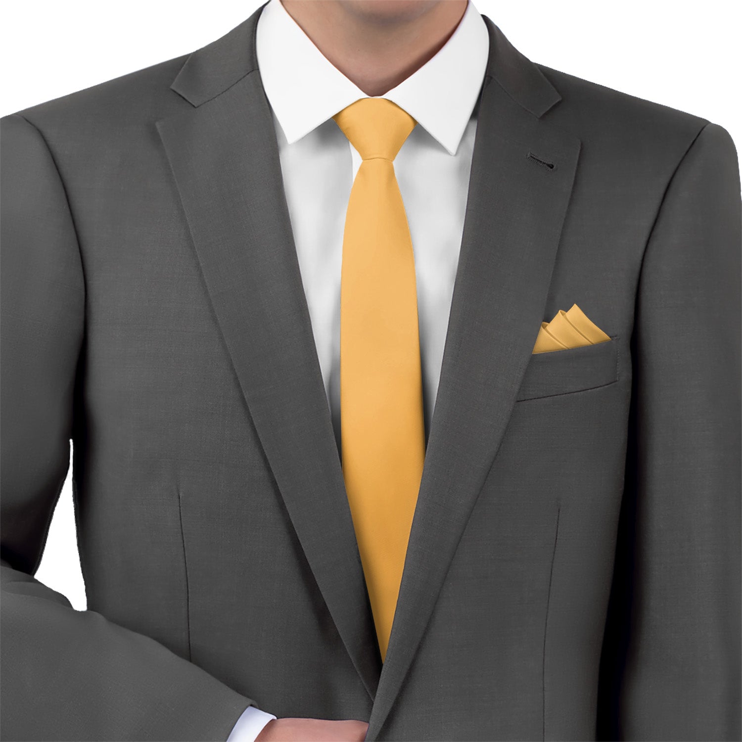 Azazie Marigold Necktie - Matching Pocket Square - Knotty Tie Co.