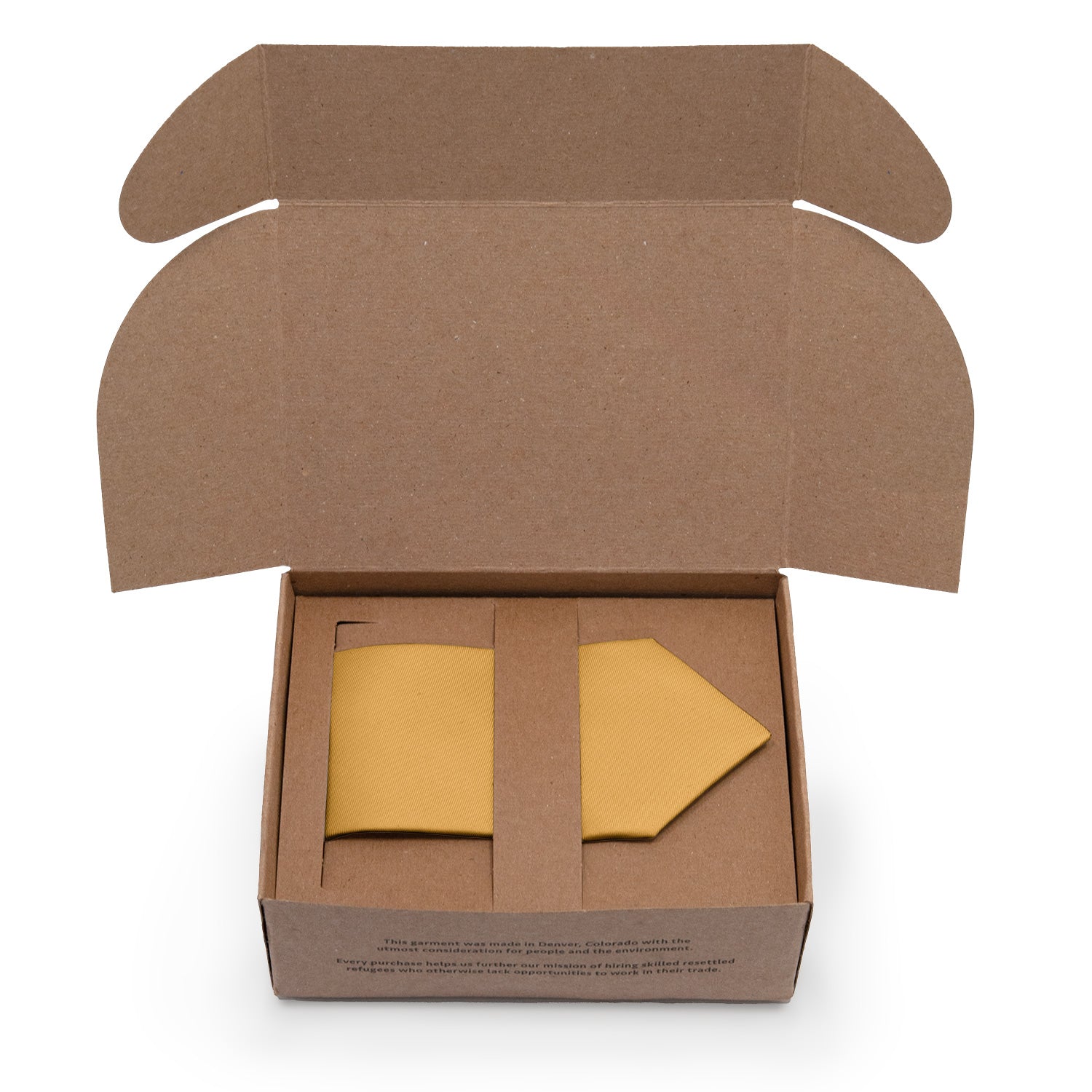 Azazie Marigold Necktie - Packaging - Knotty Tie Co.