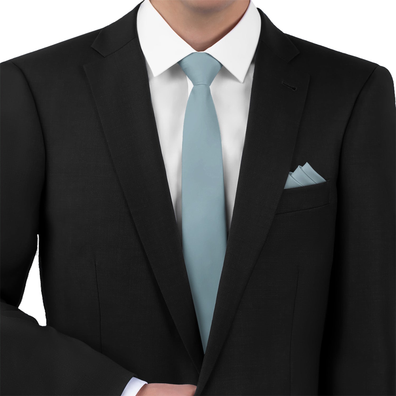 Azazie Moody Blue Necktie - Matching Pocket Square - Knotty Tie Co.