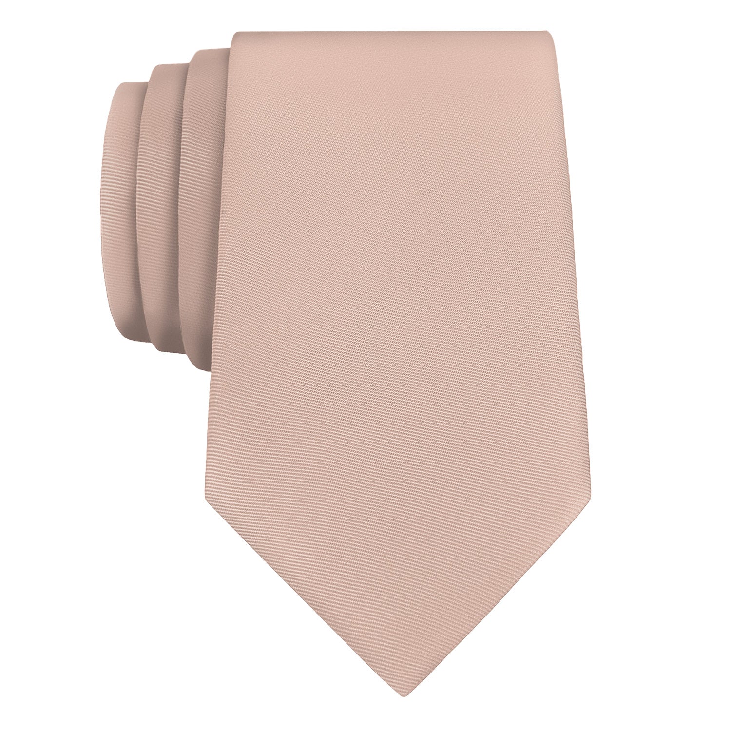 Azazie Pearl Pink Necktie - Rolled - Knotty Tie Co.