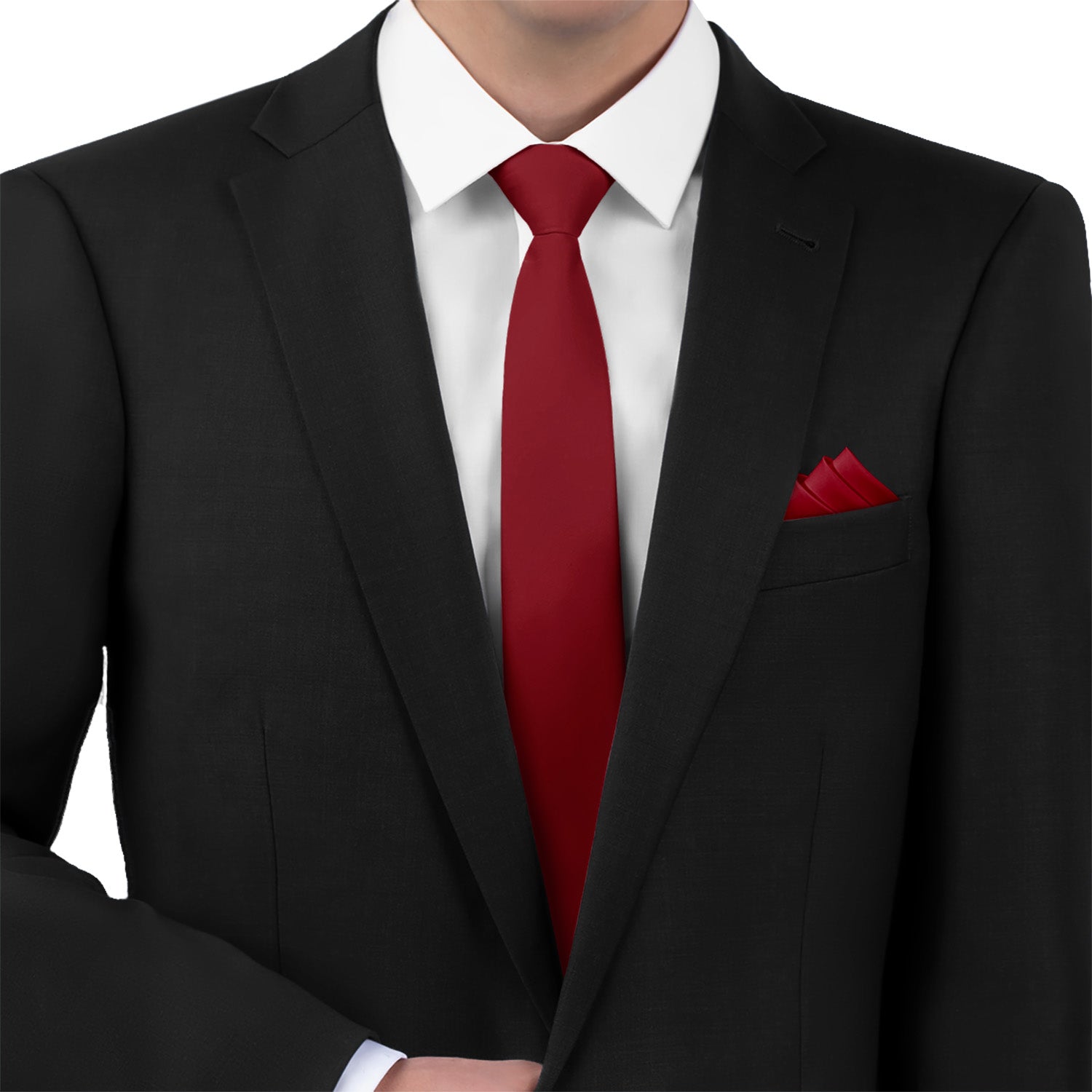 Azazie Pomegranate Necktie - Matching Pocket Square - Knotty Tie Co.