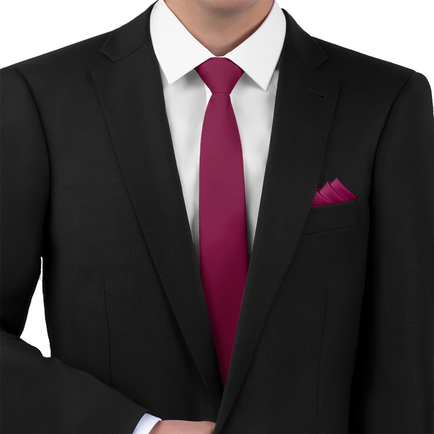 Azazie Raspberry Necktie - Matching Pocket Square - Knotty Tie Co.