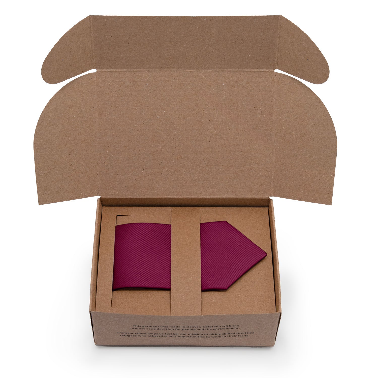 Azazie Raspberry Necktie - Packaging - Knotty Tie Co.