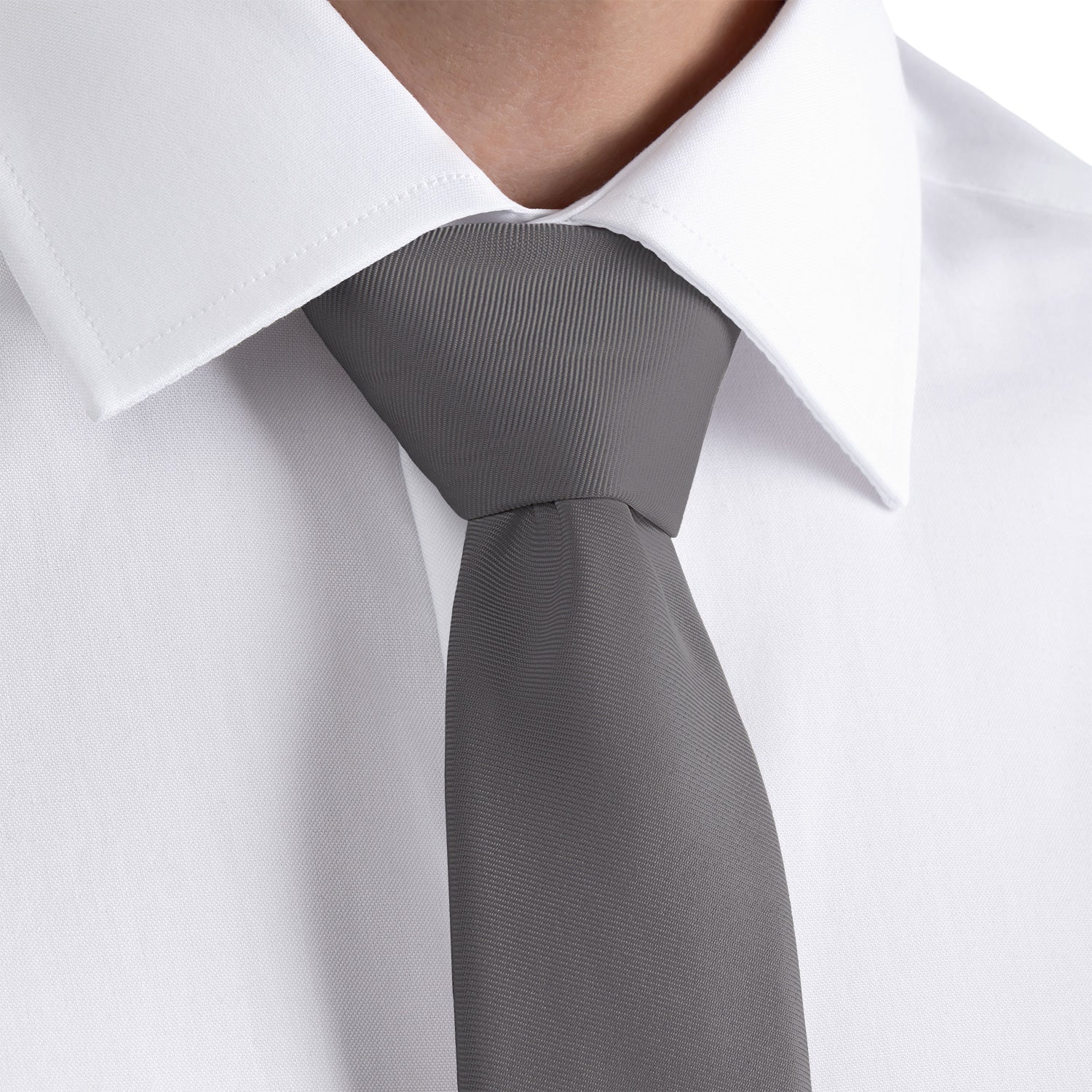 Azazie Steel Grey Necktie Skinny Knotty Classic Widths