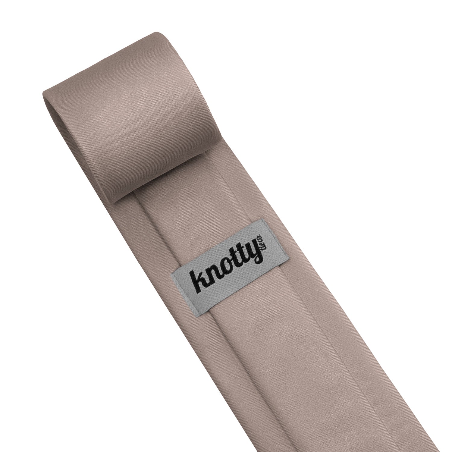 Azazie Taupe Necktie - Tag - Knotty Tie Co.