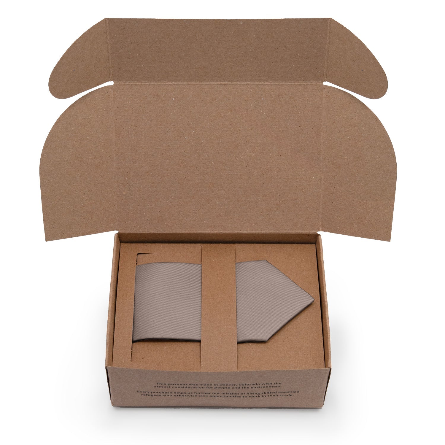 Azazie Taupe Necktie - Packaging - Knotty Tie Co.