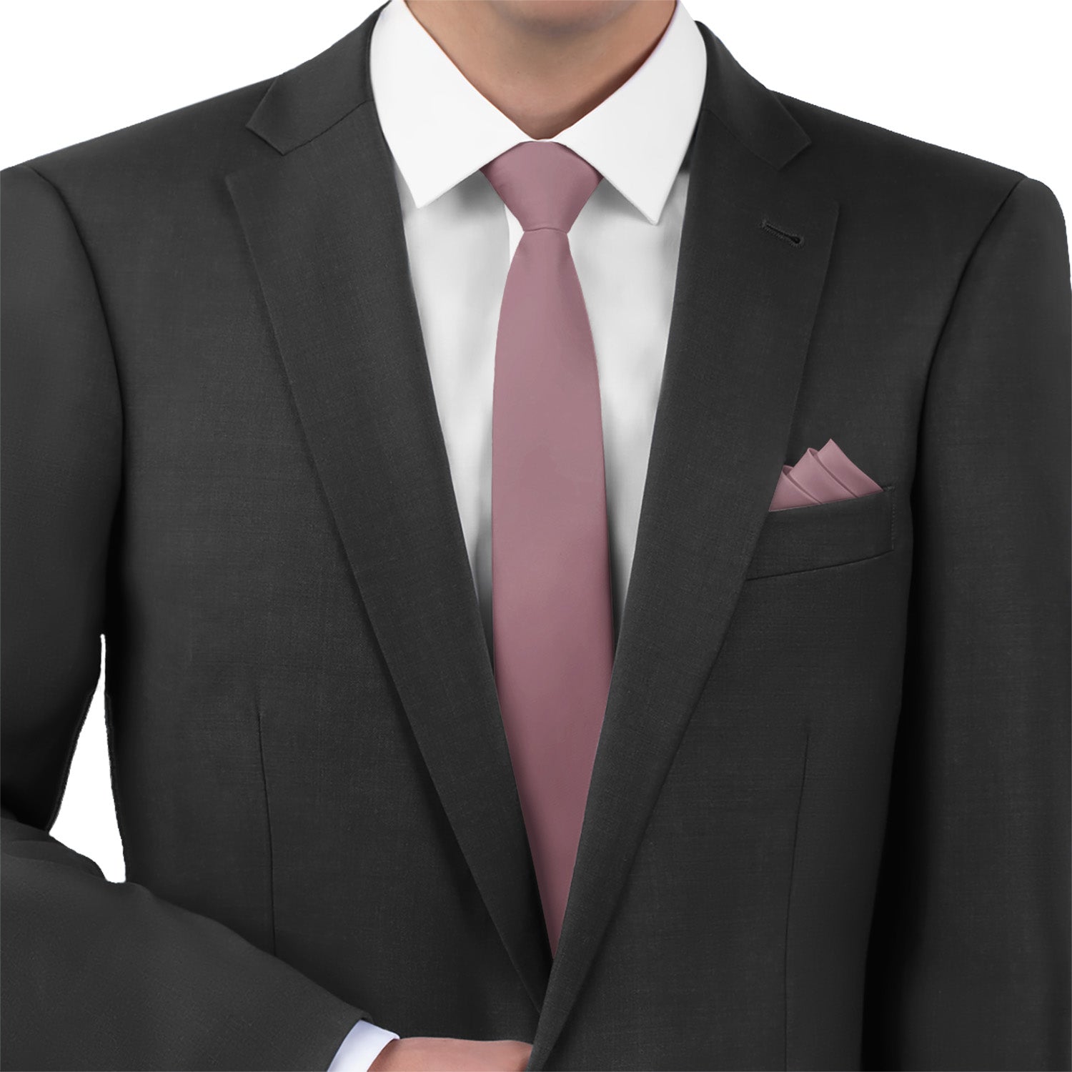 Azazie Vintage Mauve Necktie - Matching Pocket Square - Knotty Tie Co.