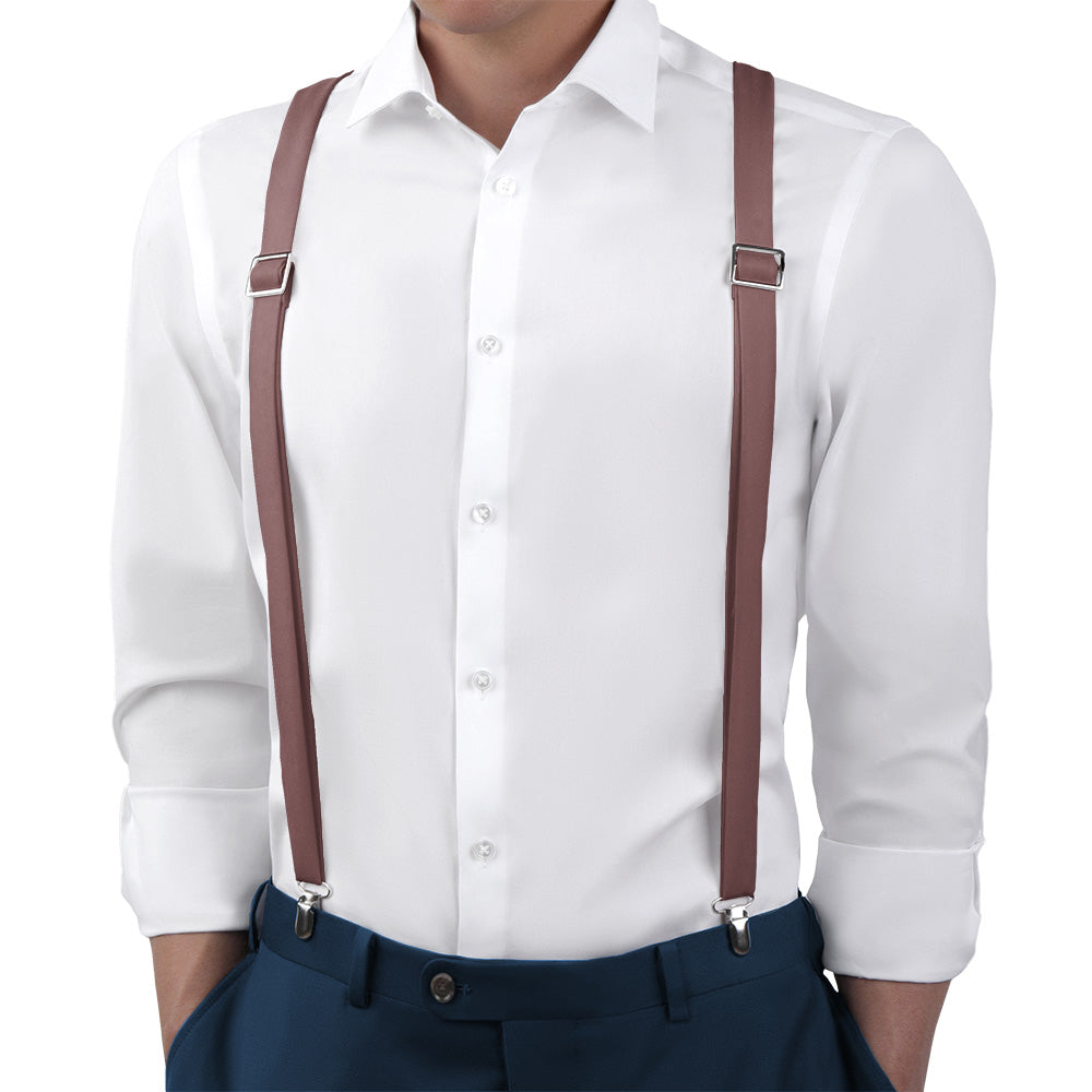 Azazie Amethyst Suspenders - On Model Back View - Knotty Tie Co.