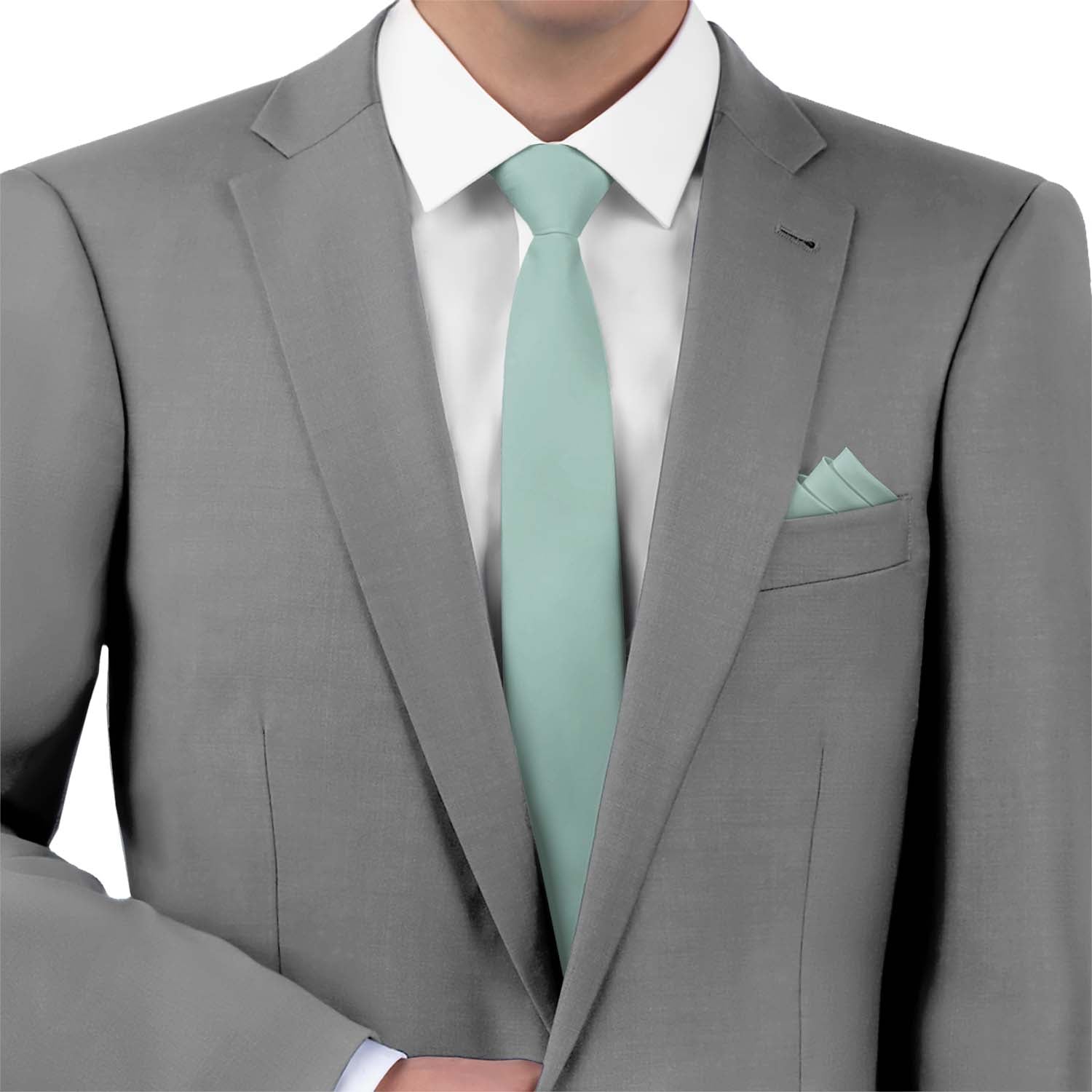 Azazie Aqua Necktie - Matching Pocket Square - Knotty Tie Co.