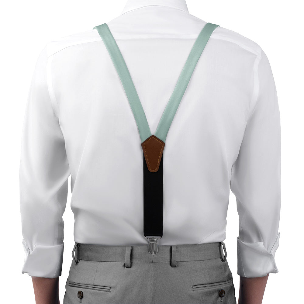 Azazie Aqua Suspenders - On Model Front View - Knotty Tie Co.