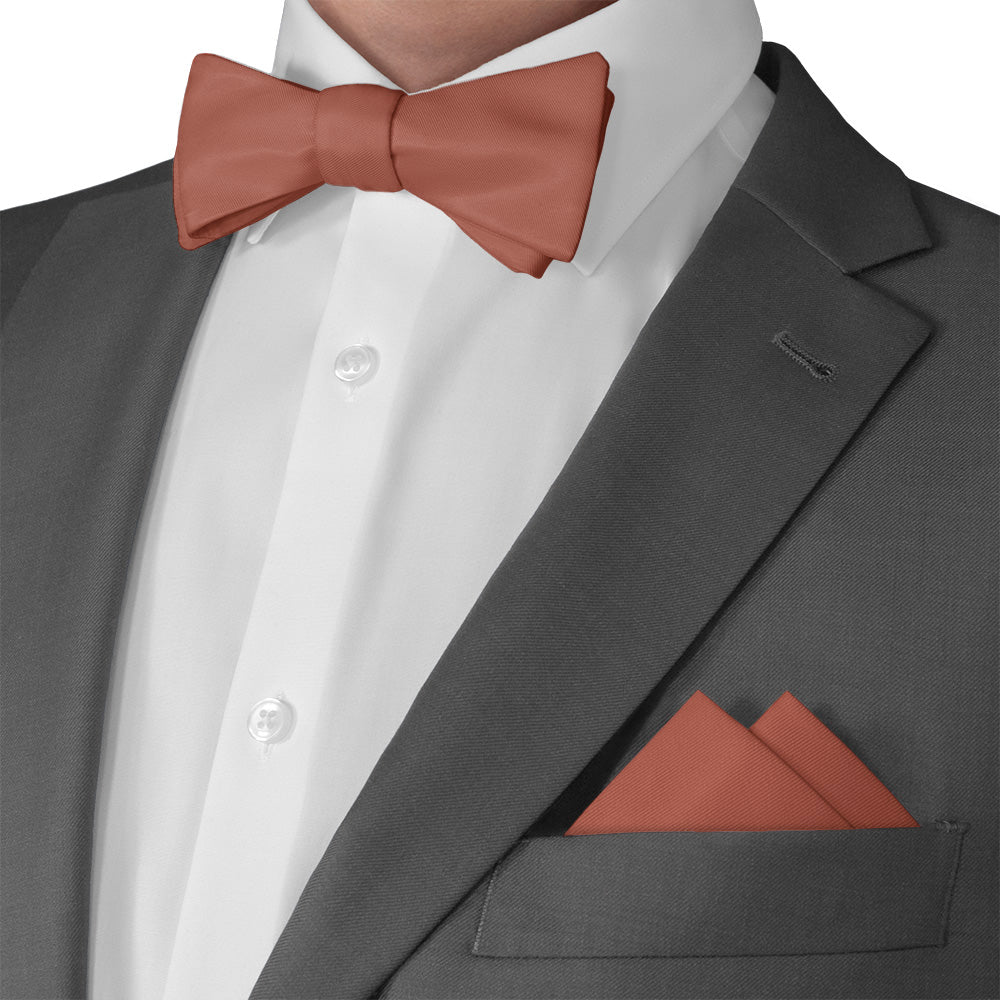 Azazie Auburn Pocket Square - Matching Bow Tie - Knotty Tie Co.