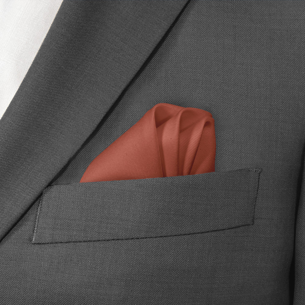 Azazie Auburn Pocket Square - Wave Fold - Knotty Tie Co.